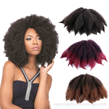 Short Marely Braids 8inch Fluffy Afro Kinky Curl Twist Crochet Braid Hair Yaki Curl Crochet Synthetic Braiding Hair